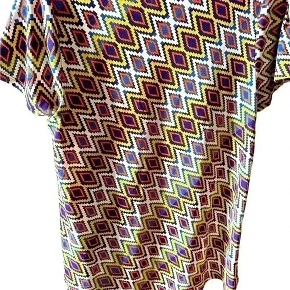 Lularoe Medium blue, yellow, and orange Classic T. Geometric pattern. NWT - Picture 2 of 6